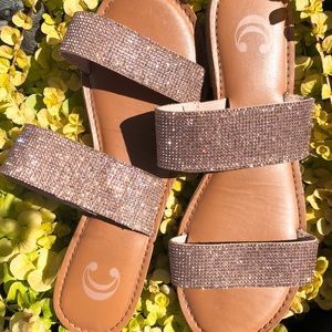 Rose Gold Rhinestone Sandals